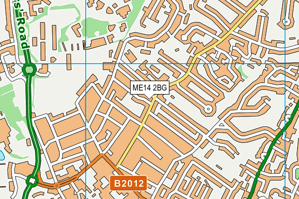ME14 2BG map - OS VectorMap District (Ordnance Survey) ME14 2BG map - OS VectorMap District (Ordnance Survey)