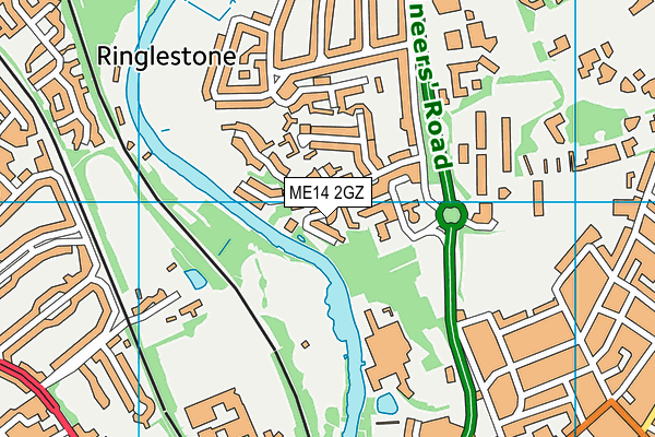 ME14 2GZ map - OS VectorMap District (Ordnance Survey) ME14 2GZ map - OS VectorMap District (Ordnance Survey)