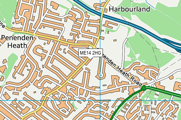 ME14 2HG map - OS VectorMap District (Ordnance Survey)