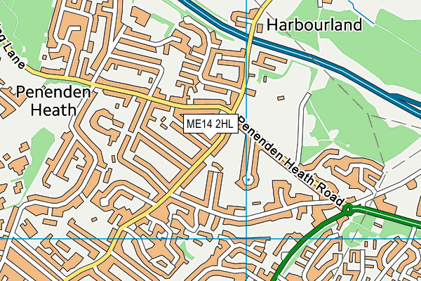 ME14 2HL map - OS VectorMap District (Ordnance Survey) ME14 2HL map - OS VectorMap District (Ordnance Survey)