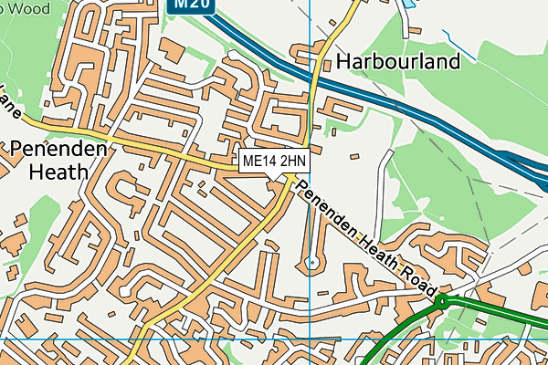 ME14 2HN map - OS VectorMap District (Ordnance Survey) ME14 2HN map - OS VectorMap District (Ordnance Survey)