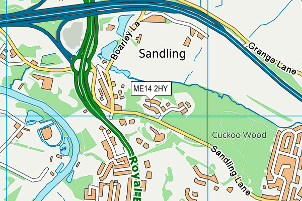 ME14 2HY map - OS VectorMap District (Ordnance Survey) ME14 2HY map - OS VectorMap District (Ordnance Survey)