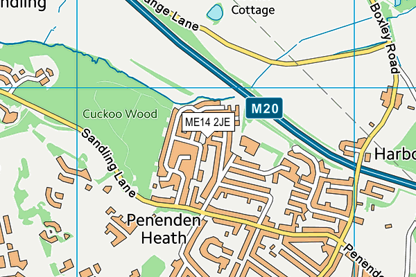 ME14 2JE map - OS VectorMap District (Ordnance Survey) ME14 2JE map - OS VectorMap District (Ordnance Survey)