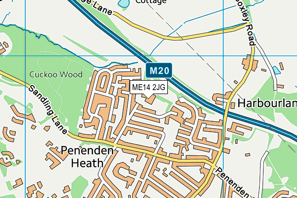 ME14 2JG map - OS VectorMap District (Ordnance Survey) ME14 2JG map - OS VectorMap District (Ordnance Survey)