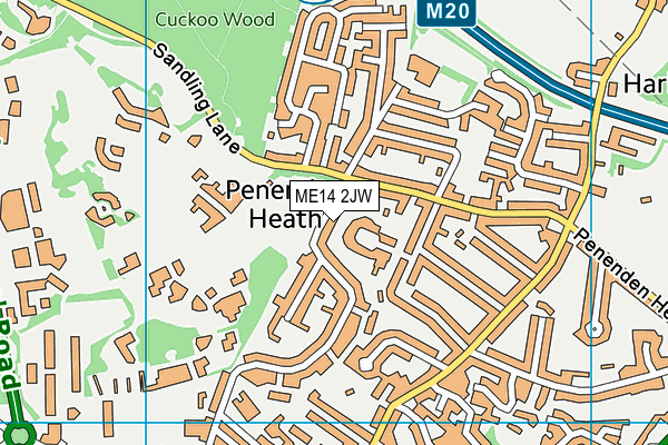 ME14 2JW map - OS VectorMap District (Ordnance Survey) ME14 2JW map - OS VectorMap District (Ordnance Survey)