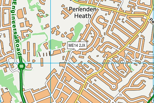 ME14 2JX map - OS VectorMap District (Ordnance Survey) ME14 2JX map - OS VectorMap District (Ordnance Survey)