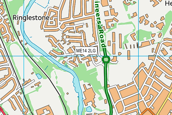 ME14 2LG map - OS VectorMap District (Ordnance Survey) ME14 2LG map - OS VectorMap District (Ordnance Survey)