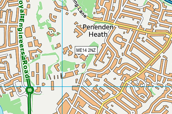 ME14 2NZ map - OS VectorMap District (Ordnance Survey) ME14 2NZ map - OS VectorMap District (Ordnance Survey)