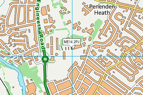 ME14 2PJ map - OS VectorMap District (Ordnance Survey) ME14 2PJ map - OS VectorMap District (Ordnance Survey)