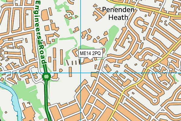 ME14 2PQ map - OS VectorMap District (Ordnance Survey) ME14 2PQ map - OS VectorMap District (Ordnance Survey)