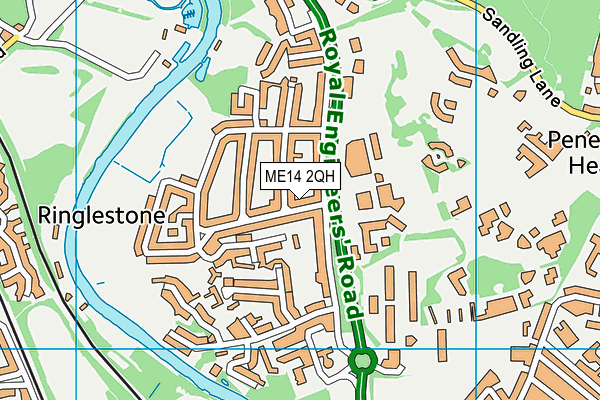 ME14 2QH map - OS VectorMap District (Ordnance Survey) ME14 2QH map - OS VectorMap District (Ordnance Survey)