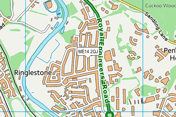 ME14 2QJ map - OS VectorMap District (Ordnance Survey) ME14 2QJ map - OS VectorMap District (Ordnance Survey)