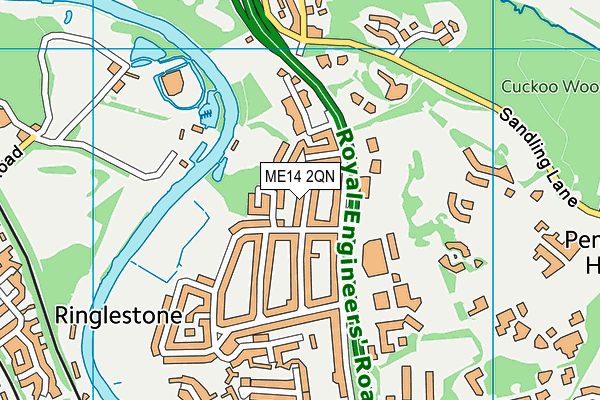 ME14 2QN map - OS VectorMap District (Ordnance Survey)