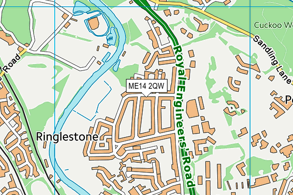 ME14 2QW map - OS VectorMap District (Ordnance Survey) ME14 2QW map - OS VectorMap District (Ordnance Survey)