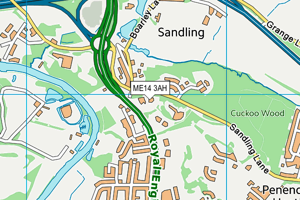 ME14 3AH map - OS VectorMap District (Ordnance Survey) ME14 3AH map - OS VectorMap District (Ordnance Survey)