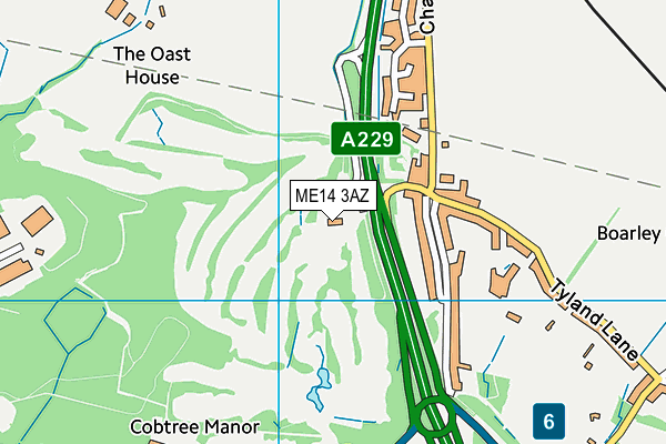 ME14 3AZ map - OS VectorMap District (Ordnance Survey)