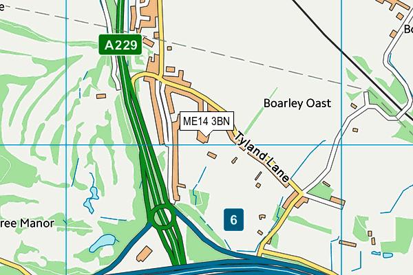ME14 3BN map - OS VectorMap District (Ordnance Survey) ME14 3BN map - OS VectorMap District (Ordnance Survey)
