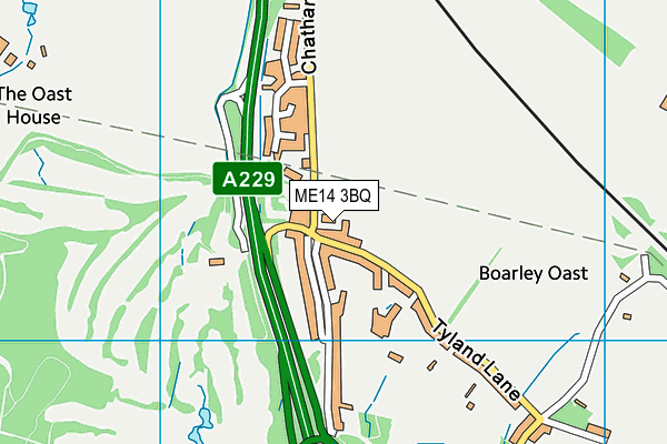 ME14 3BQ map - OS VectorMap District (Ordnance Survey) ME14 3BQ map - OS VectorMap District (Ordnance Survey)
