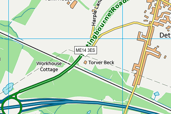 ME14 3ES map - OS VectorMap District (Ordnance Survey) ME14 3ES map - OS VectorMap District (Ordnance Survey)