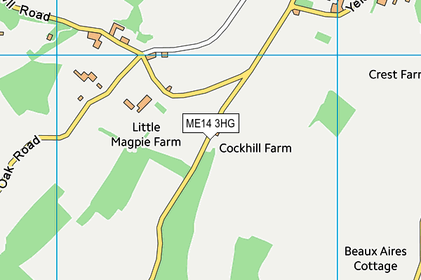 ME14 3HG map - OS VectorMap District (Ordnance Survey)