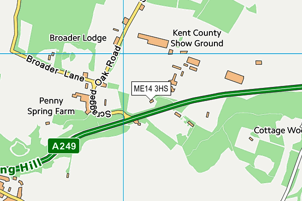 ME14 3HS map - OS VectorMap District (Ordnance Survey) ME14 3HS map - OS VectorMap District (Ordnance Survey)