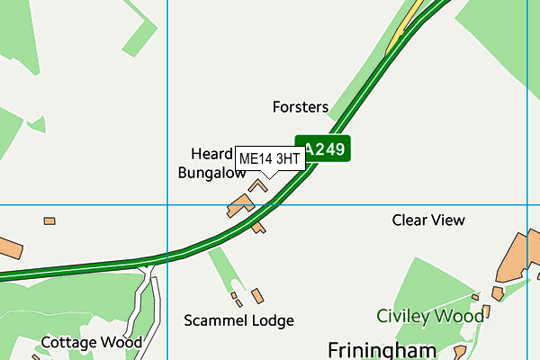 ME14 3HT map - OS VectorMap District (Ordnance Survey)