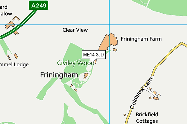 ME14 3JD map - OS VectorMap District (Ordnance Survey) ME14 3JD map - OS VectorMap District (Ordnance Survey)