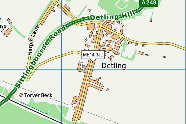 ME14 3JL map - OS VectorMap District (Ordnance Survey)