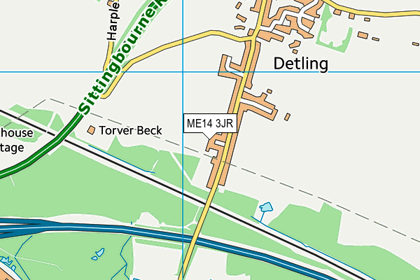 ME14 3JR map - OS VectorMap District (Ordnance Survey) ME14 3JR map - OS VectorMap District (Ordnance Survey)