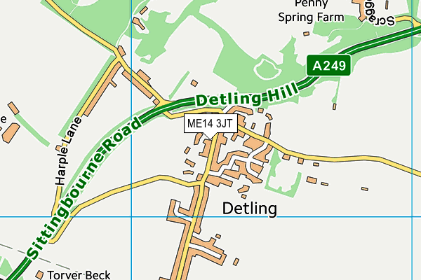 ME14 3JT map - OS VectorMap District (Ordnance Survey)