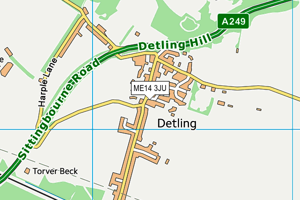 ME14 3JU map - OS VectorMap District (Ordnance Survey)