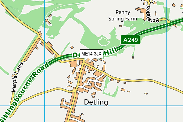 ME14 3JX map - OS VectorMap District (Ordnance Survey) ME14 3JX map - OS VectorMap District (Ordnance Survey)