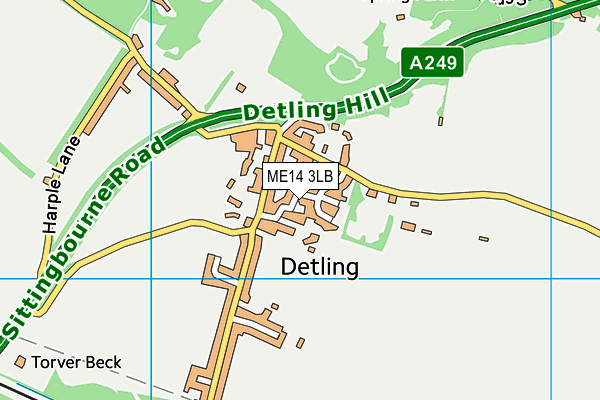 ME14 3LB map - OS VectorMap District (Ordnance Survey) ME14 3LB map - OS VectorMap District (Ordnance Survey)