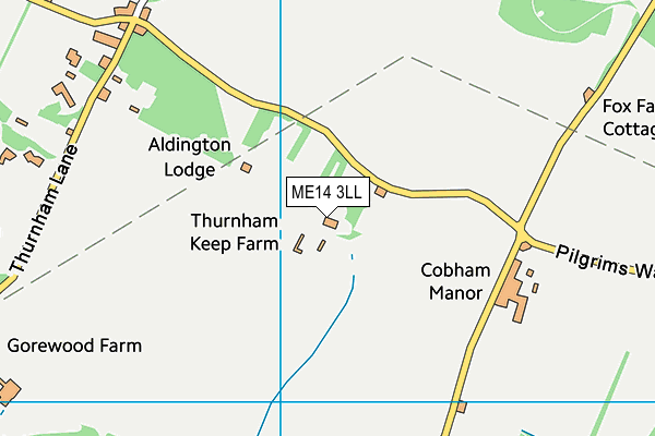 ME14 3LL map - OS VectorMap District (Ordnance Survey) ME14 3LL map - OS VectorMap District (Ordnance Survey)