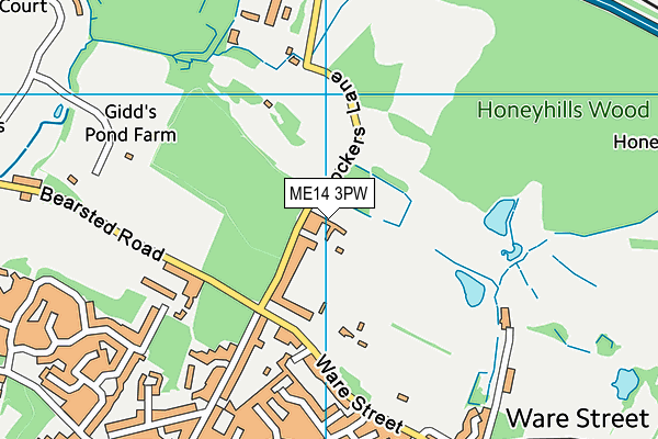 ME14 3PW map - OS VectorMap District (Ordnance Survey) ME14 3PW map - OS VectorMap District (Ordnance Survey)
