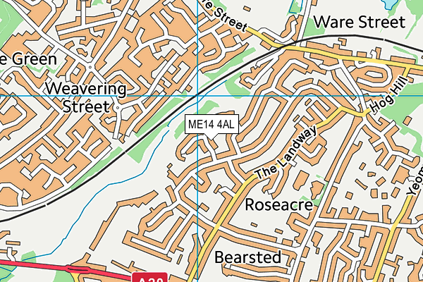 ME14 4AL map - OS VectorMap District (Ordnance Survey) ME14 4AL map - OS VectorMap District (Ordnance Survey)