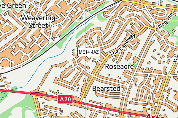 ME14 4AZ map - OS VectorMap District (Ordnance Survey) ME14 4AZ map - OS VectorMap District (Ordnance Survey)
