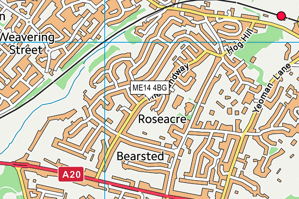 ME14 4BG map - OS VectorMap District (Ordnance Survey) ME14 4BG map - OS VectorMap District (Ordnance Survey)