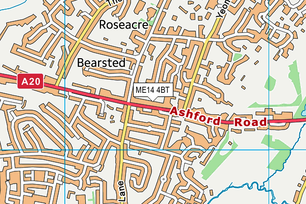 ME14 4BT map - OS VectorMap District (Ordnance Survey) ME14 4BT map - OS VectorMap District (Ordnance Survey)