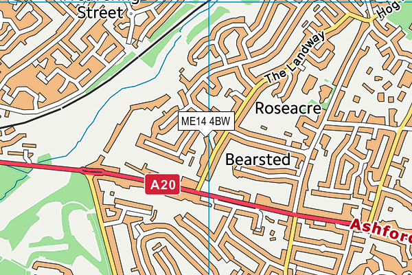 ME14 4BW map - OS VectorMap District (Ordnance Survey) ME14 4BW map - OS VectorMap District (Ordnance Survey)