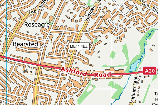 ME14 4BZ map - OS VectorMap District (Ordnance Survey) ME14 4BZ map - OS VectorMap District (Ordnance Survey)