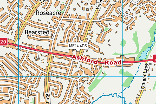 ME14 4DS map - OS VectorMap District (Ordnance Survey) ME14 4DS map - OS VectorMap District (Ordnance Survey)