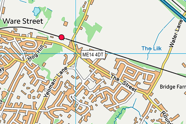 ME14 4DT map - OS VectorMap District (Ordnance Survey) ME14 4DT map - OS VectorMap District (Ordnance Survey)