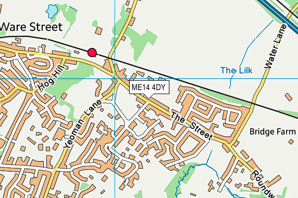 ME14 4DY map - OS VectorMap District (Ordnance Survey) ME14 4DY map - OS VectorMap District (Ordnance Survey)