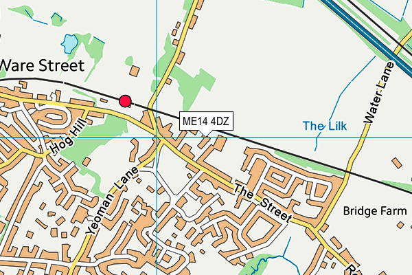 ME14 4DZ map - OS VectorMap District (Ordnance Survey) ME14 4DZ map - OS VectorMap District (Ordnance Survey)
