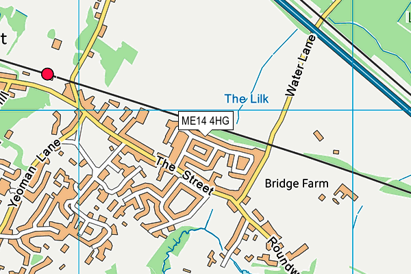 ME14 4HG map - OS VectorMap District (Ordnance Survey)
