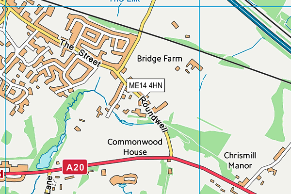 ME14 4HN map - OS VectorMap District (Ordnance Survey) ME14 4HN map - OS VectorMap District (Ordnance Survey)