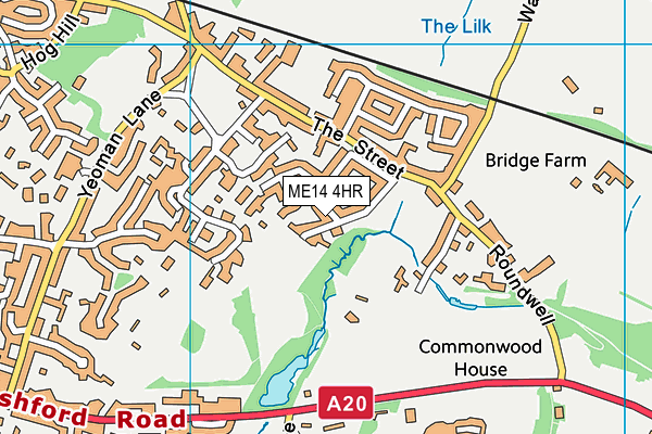 ME14 4HR map - OS VectorMap District (Ordnance Survey) ME14 4HR map - OS VectorMap District (Ordnance Survey)