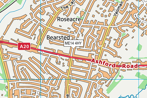 ME14 4HY map - OS VectorMap District (Ordnance Survey)