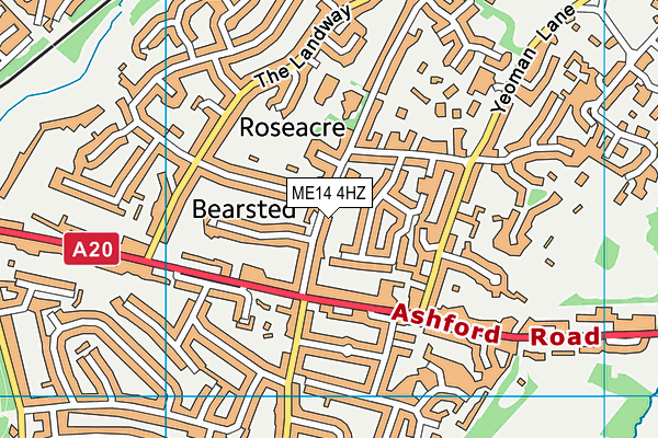 ME14 4HZ map - OS VectorMap District (Ordnance Survey) ME14 4HZ map - OS VectorMap District (Ordnance Survey)